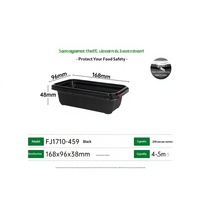 Boîte alimentaire en plastique noire sans BPA, carrée, moulée par injection, pour plats à emporter, 445 ml, pour restaurant, maison, cuisine
