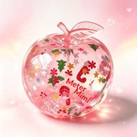 Nouvel ensemble de pommes de Noël irisées souples, scintillantes, effet verre, en TPR, couleur sucre de malt, transparentes, anti-stress, 6*7cm