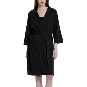 Bata de lana corta y ligera para mujer con bolsillos, talla grande, ropa de dormir para spa, resort, hotel - Product Image 1