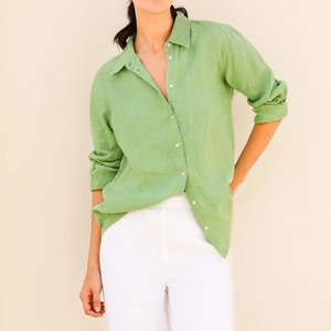 Camisa Casual para Mujer, Personalizable con Logotipo, Blusa de Oficina, Tops para Mujer, Camisas de Lino y Algodón para Dama, Más Vendida - Product Image 1