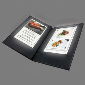 Porta Menús Iluminado Negro Personalizado, Libro de Menús con Luz LED, Libro de Menús de 4 Páginas para Restaurante, Club, Bar - Product Image 4