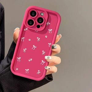 Funda para iPhone 17 Pro Max, Mate, Rosa Simple con Lazo Floral, Orificios Precisos, Antigolpes - Product Image 3
