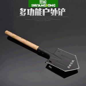 Outdoor Multi Function Shovel 13 1/2in Blade Black Rail Steel Garden Tool For Digging And Camping - Product Image 5