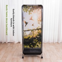 Grande Cage à Oiseaux Transparente Style Villa Ample Espace pour Visualiser Construction Métallique Solide pour Perroquets Perruches Tourtereaux