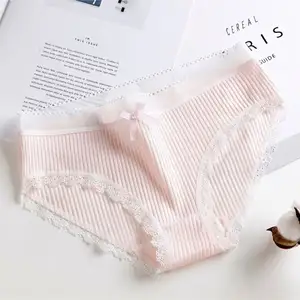 Young Girls Bow Panties Comfortable Sexy Cute Lace Women Brief Panty