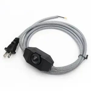 Rotary Dimmer Switch Power Cable Knob Adjustable Controller Switch with 3m 9.8ft Extension Power Cord