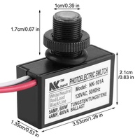 Interrupteur photoélectrique Betterlux AC 105-130V avec capteur crépusculaire, capacité de charge nominale 600W/480VA, noir