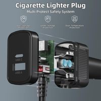 Pour Starlink Mini, chargeur de voiture allume-cigare 12V-24V vers câble d'alimentation CC avec écran LED /USB A/USB C