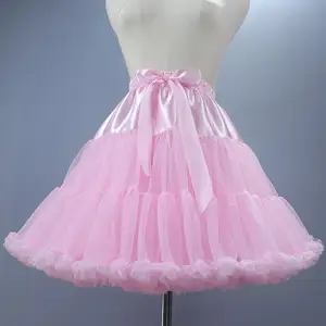 Factory Direct Under Knee Girls Women Ruffled Pleated Pettiskirt Tutu Skirt