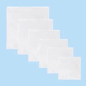 Personnalisé 100% coton petit mouchoir blanc blanc carré Bandanas pour bricolage cravate teint impression Sublimation impression numérique