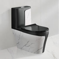 Ensemble WC monobloc en céramique de luxe avec chasse d'eau dissimulée, design moderne et élégant pour projets hôteliers et suites.