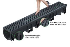 HDPE nhựa rãnh cống cho hồ bơi thép không gỉ bao gồm hệ thống thoát nước bề mặt nước mưa máng xối kênh cống - Product Image 4