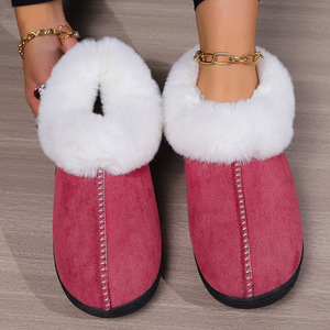 2024 Classic Winter Indoor Flats for Ladies <b>Soft</b> Faux Fur for <b>Slippers</b> with Cushioning Heels TPR Outsole New Design Warm Plush - Product Image 3