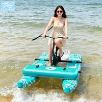 Vélo aquatique gonflable à ponton plat, 1 place, cadre en aluminium avec coussin d'air avant, faible résistance, pliable, pour complexe hôtelier, de Lumark (Chine)