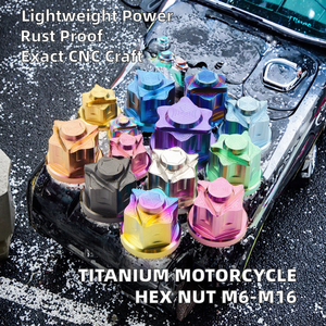 Écrou hexagonal fermé <span class=keywords><strong>en</strong></span> alliage de titane CNC pour moto TMJ M6/M8-M12/M14-M16, finition anodisée, classe 10, pour amortisseur, usage minier - Product Image 5