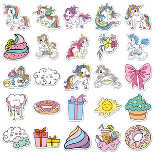 51 Pezzi Adesivi Rosa per Bambine con <span class=keywords><strong>Cavalli</strong></span> Arcobaleno, Carini ed Energetici, per Decorazione Pareti Stanza Gioco Fai-da-Te - Product Image 4