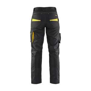 BLAKLADER - 719513309933C32 Women's Service <b>trousers</b> with <b>stretch</b> <b>Black</b>/Yellow - EAN 7330509647073 <b>WORK</b> <b>TROUSERS</b> - Product Image 2