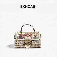 Sac de luxe de créateur pour femme, motif monogramme graffiti, logo calèche, sac à rabat à poignée supérieure, sac bandoulière