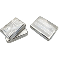 Étui à cigarettes vintage en métal argenté gravé, motif soleil et lune rétro, boîte à fumer en acier inoxydable, porte-cigarettes de poche