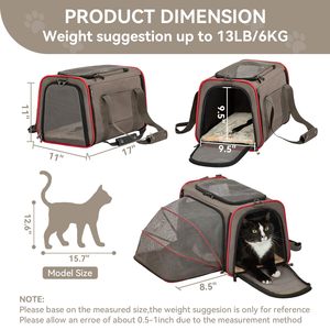 Transportadora Expandible para Gatos, Aprobada por Aerolíneas, Transportadora de Viaje para Mascotas de Lados Blandos para Perros Pequeños y Gatos de Menos de 15 Libras - Product Image 2