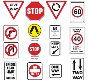 Kit de signalisation routière de style européen, rondel, interdiction d'accès, marques de passage bidirectionnel et pour piétons - Product Image 1