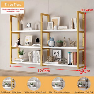 Floating <b>Wall</b> <b>Shelf</b>, Metal Frame Open Display <b>Shelf</b>, Multi-Tier <b>Wall</b> Mounted Storage Rack for Makeup, Nail Polish, Beauty Salon - Product Image 5