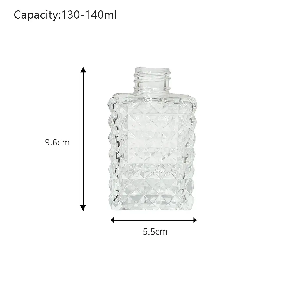 150 мл пустая Янтарная Автомобильная Квадратная бутылка-диффузор стеклянный аромадиффузор бутылка с крышками