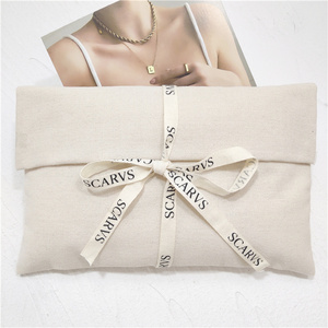 Sacs à rabat en coton biologique GOTS, sacs personnalisés pour vêtements, sacs anti-poussière pour vêtements, pochettes cadeaux avec nœud en coton - Product Image 2