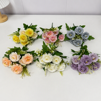 DREA Vrac Faux fleurs 7 têtes bouquet de fleurs de roses artificielles pour la décoration florale de la pièce maîtresse de mariage