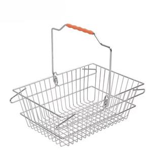 <span class=keywords><strong>Panier</strong></span> à provisions en fil métallique en maille cosmétique avec deux poignées <span class=keywords><strong>panier</strong></span> à provisions chromé pour magasin utilisé - Product Image 3