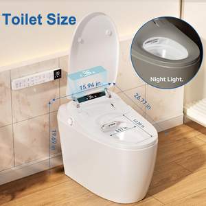 Bidet intelligent avec <span class=keywords><strong>pompe</strong></span> de réservoir d'eau de 1.1 GPF Distributeur automatique de mousse à double chasse ouverte/fermée Siège chauffant Sécheur d'eau chaude - Product Image 6