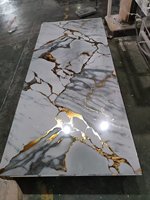 Panneau mural décoratif en PVC marbré UV 3 mm, résistant à l'humidité et antistatique, pour l'intérieur des hôtels, imperméable