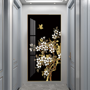 Branches or <span class=keywords><strong>et</strong></span> feuilles blanches oiseau peinture abstraite <span class=keywords><strong>fleur</strong></span> mur art pour entrée décor photo impression toile <span class=keywords><strong>et</strong></span> affiche - Product Image 3