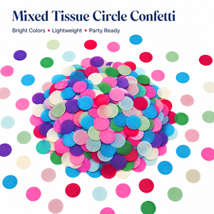 Confettis en papier de soie multicolores en forme de cercle pour la décoration de mariage, d'anniversaire, de fête de naissance - Product Image 3