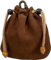 Individuelles Logo und Größe Mittelalterliches Design Brauner Wildleder-Zugbeutel für Schmuck Geschenktaschen Geldbeutel