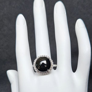 Bague en jadéite de qualité supérieure, de type naturel, pour femmes, vintage, verte, artisanale, fine, Paradise, argent 925, réglable, certifiée NGIC - Product Image 1