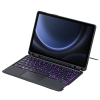 Casing Keyboard Nirkabel Baru dengan Lampu Latar untuk Tab S10/S9FE/S8/S7 Plus/A9/S7FE - Ukuran Penuh 7-RGB Backlit Cover Lepas Pasang