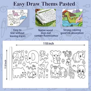 Rouleau <span class=keywords><strong>de</strong></span> papier offset personnalisé Leenice <span class=keywords><strong>de</strong></span> haute qualité pour le dessin et le graffiti des enfants, impression sur rouleau - Product Image 2