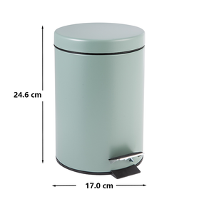 Poubelle de salle de bain à pédale en métal avec couvercle à fermeture douce, seau intérieur amovible, capacité de 0,8 gallon/3 L, design rond et compact - Product Image 4