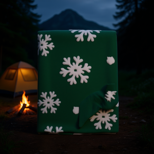 Couverture de voyage Vianney 1,10 m x 1,70 m en peluche flocon de neige, hiver festif, extra douce, unisexe, équipement de camping et de randonnée - Product Image 2