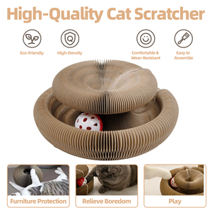 Vente en gros de griffoir pour chat avec griffe de meulage en forme de cloche, papier ondulé, litière pour chat, résistant aux rayures, fournitures pour animaux de compagnie - Product Image 2