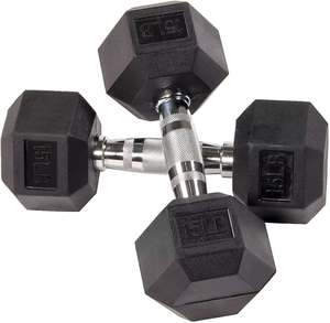 Haltère poignée en métal fonte caoutchouc hexagone haltère hexagonal haltères en caoutchouc haltères équipement de fitness - Product Image 6