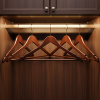 Cintres en bois brun de qualité supérieure avec barre/hook pivotant à 360°, design moderne et écologique pour les magasins de vêtements et l'usage domestique