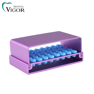 Estuche Esterilizador de Aluminio Autoclavable Colorido con 40 Orificios para Fresas Dentales, Bloque de Silicona para Soporte de Fresas - Product Image 4