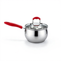 Ensemble de casseroles en acier inoxydable de qualité supérieure avec casserole à lait et poêle, poignées en silicone, écologique, compatible induction et gaz, passe au lave-vaisselle