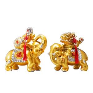 Figurine d'éléphant en résine artistique porte-bonheur arbre bureau lumière luxe haut de gamme salon meuble TV armoire à vin pendaison de crémaillère - Product Image 1