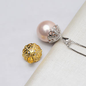 S925 Silver Pendant Necklace with 13-15 Pearl Female Baotou Hat <b>Concealer</b> Jewelry DIY Accessories Holder 773 - Product Image 1