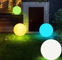 Lampe sphérique LED RGB de 12 pouces, boule de lune, sans fil, rechargeable, émettant de la lumière blanche, pour l'éclairage extérieur
