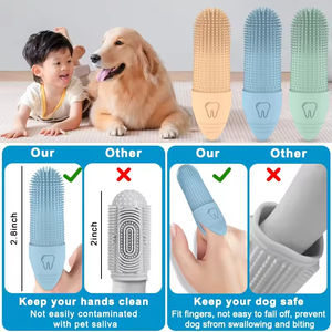 Food Grade Silicone Dog Finger Toothbrush 360 Pet <b>Tooth</b> Brushing <b>Tool</b> Finger Toothbrush for Cat Dog Pet <b>Teeth</b> <b>Cleaning</b> - Product Image 4
