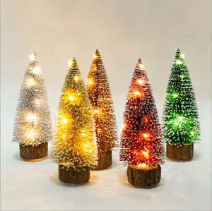 Minyatür noel hediyesi ağacı masa dekorasyon noel Led lamba ağacı noel yenilik ağacı